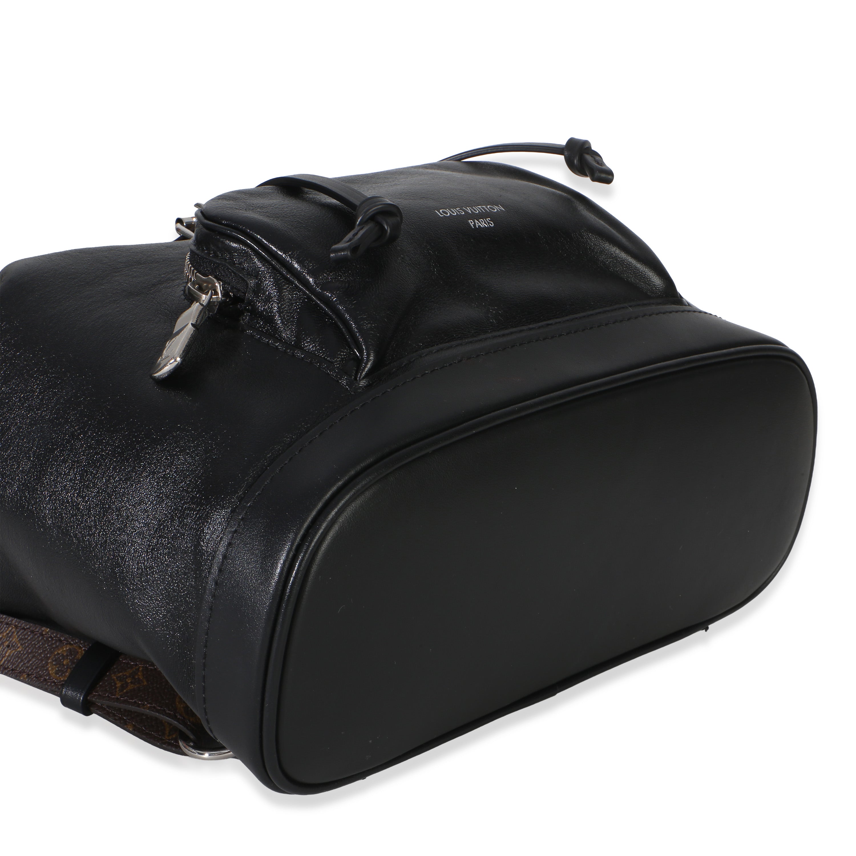 Louis Vuitton Black Lambskin Monogram Canvas Montsouris Vibe PM