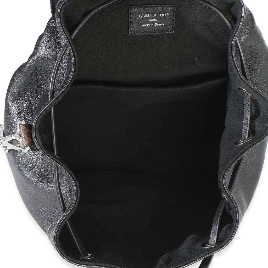 Louis Vuitton Black Lambskin Monogram Canvas Montsouris Vibe PM