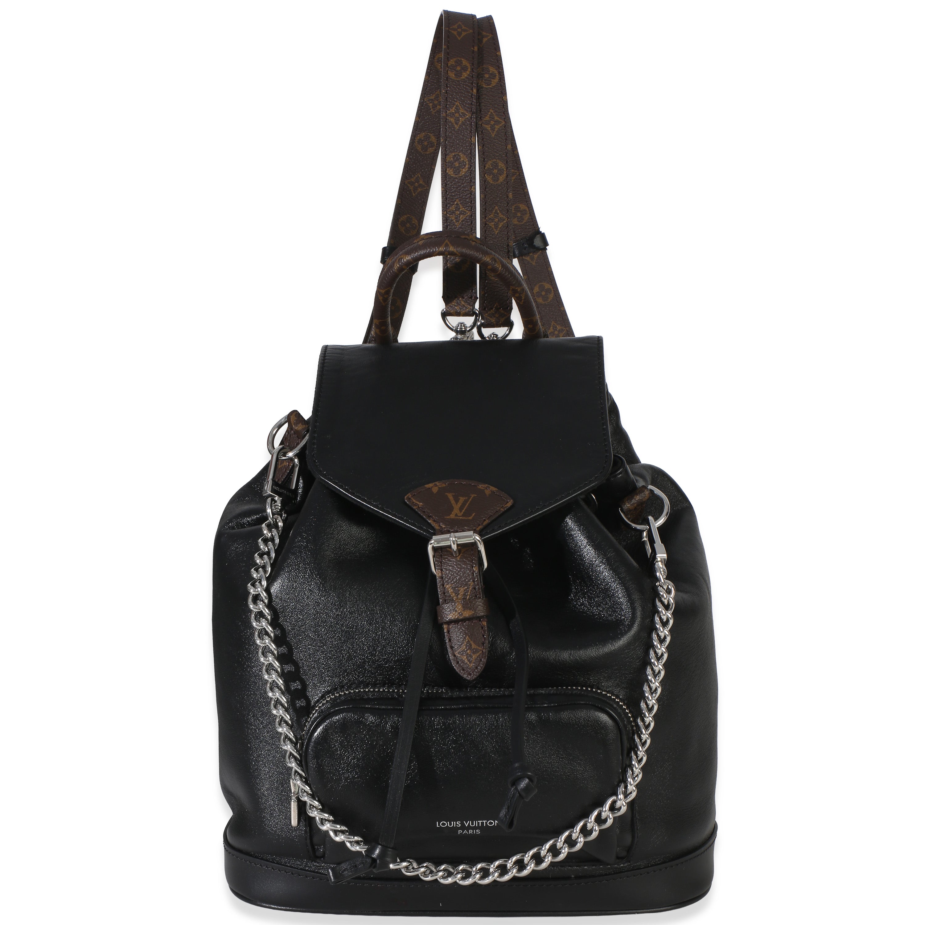 Louis Vuitton Black Lambskin Monogram Canvas Montsouris Vibe PM