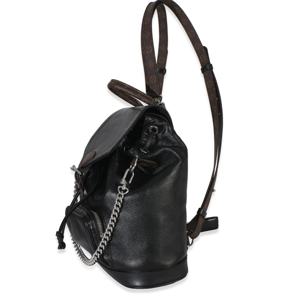 Louis Vuitton Black Lambskin Monogram Canvas Montsouris Vibe PM
