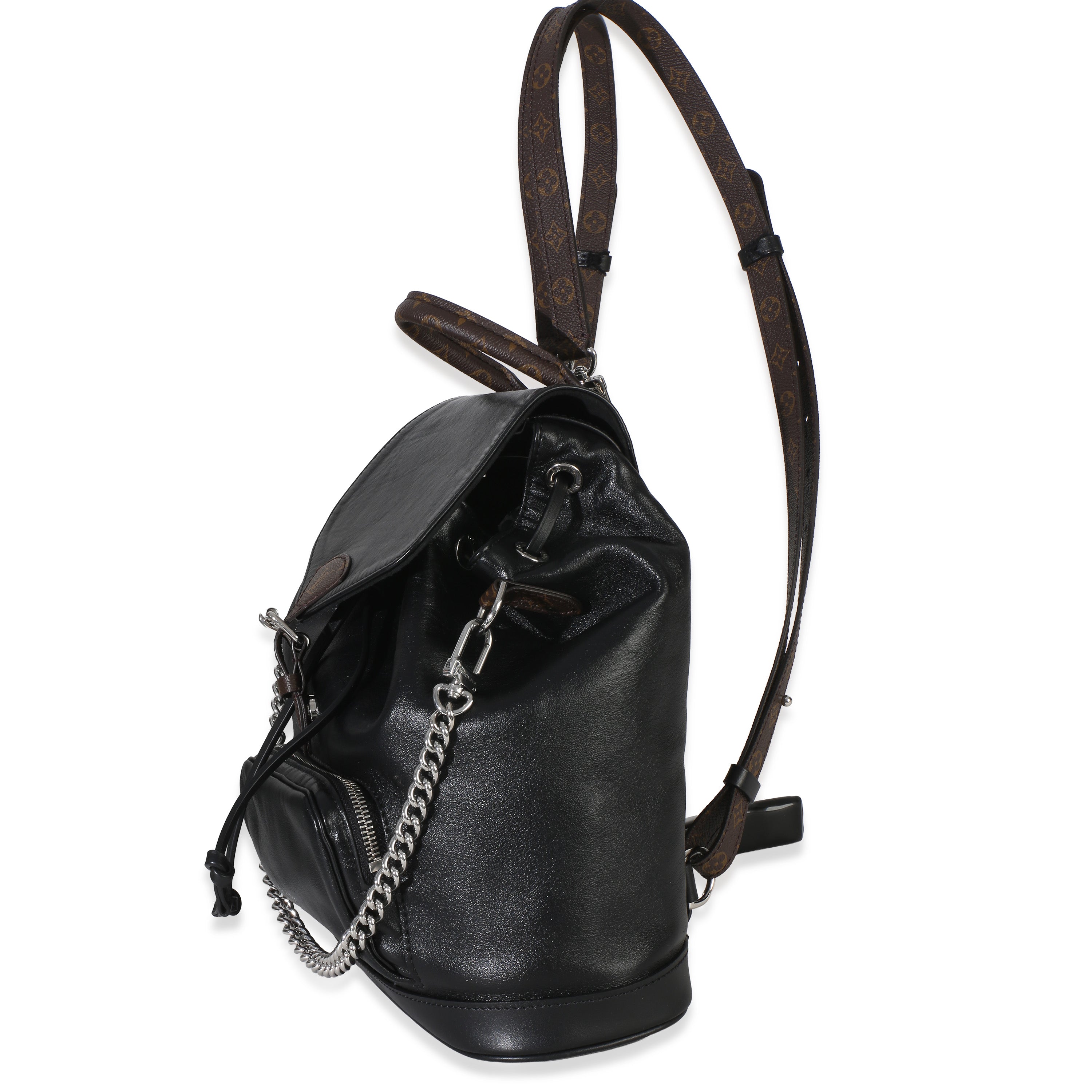 Louis Vuitton Black Lambskin Monogram Canvas Montsouris Vibe PM