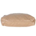 Chanel Beige Shiny Quilted Calfskin Small Chanel 22 Hobo
