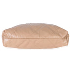 Chanel Beige Shiny Quilted Calfskin Small Chanel 22 Hobo
