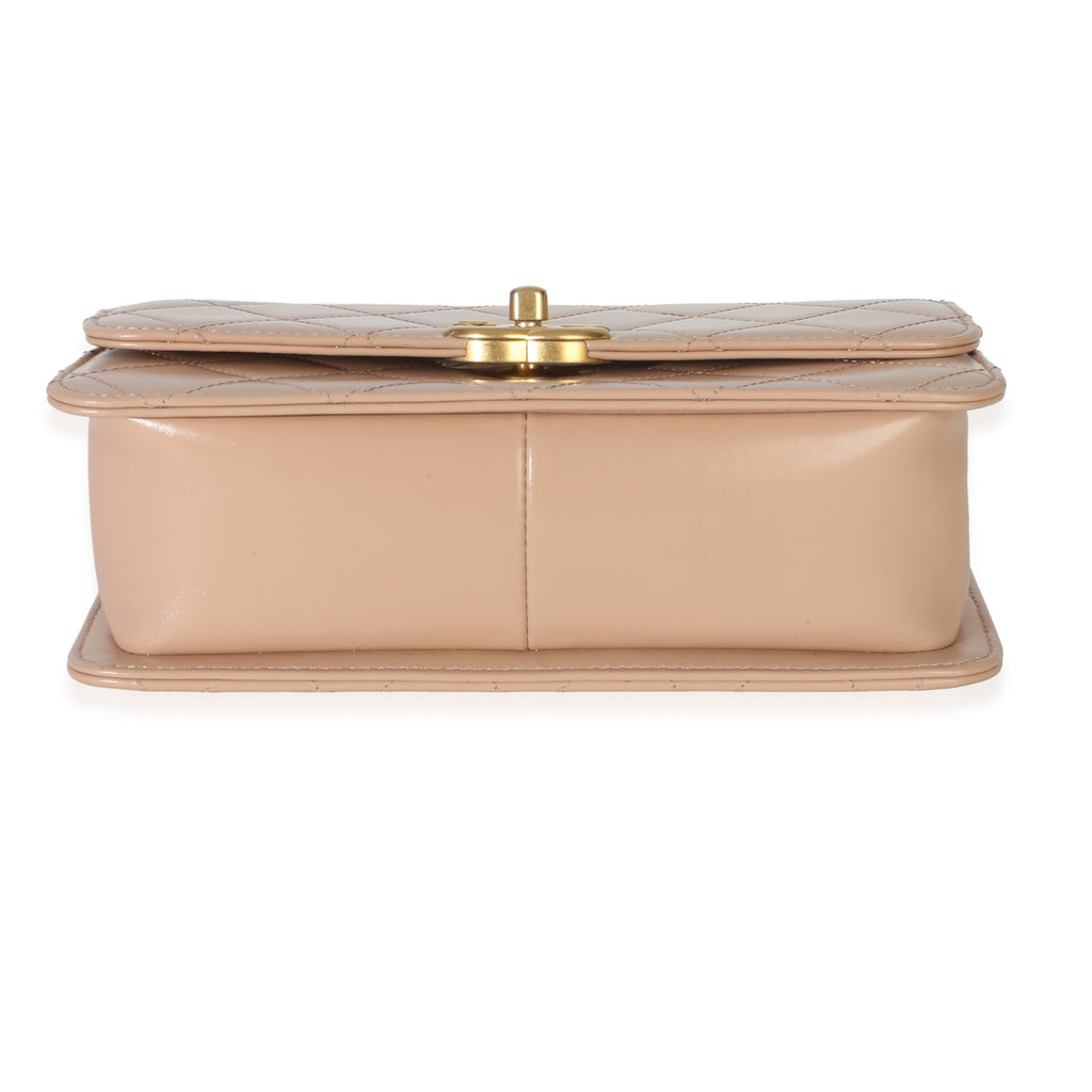 Chanel Beige Quilted Calfskin Mini Perfect Fit Flap Bag
