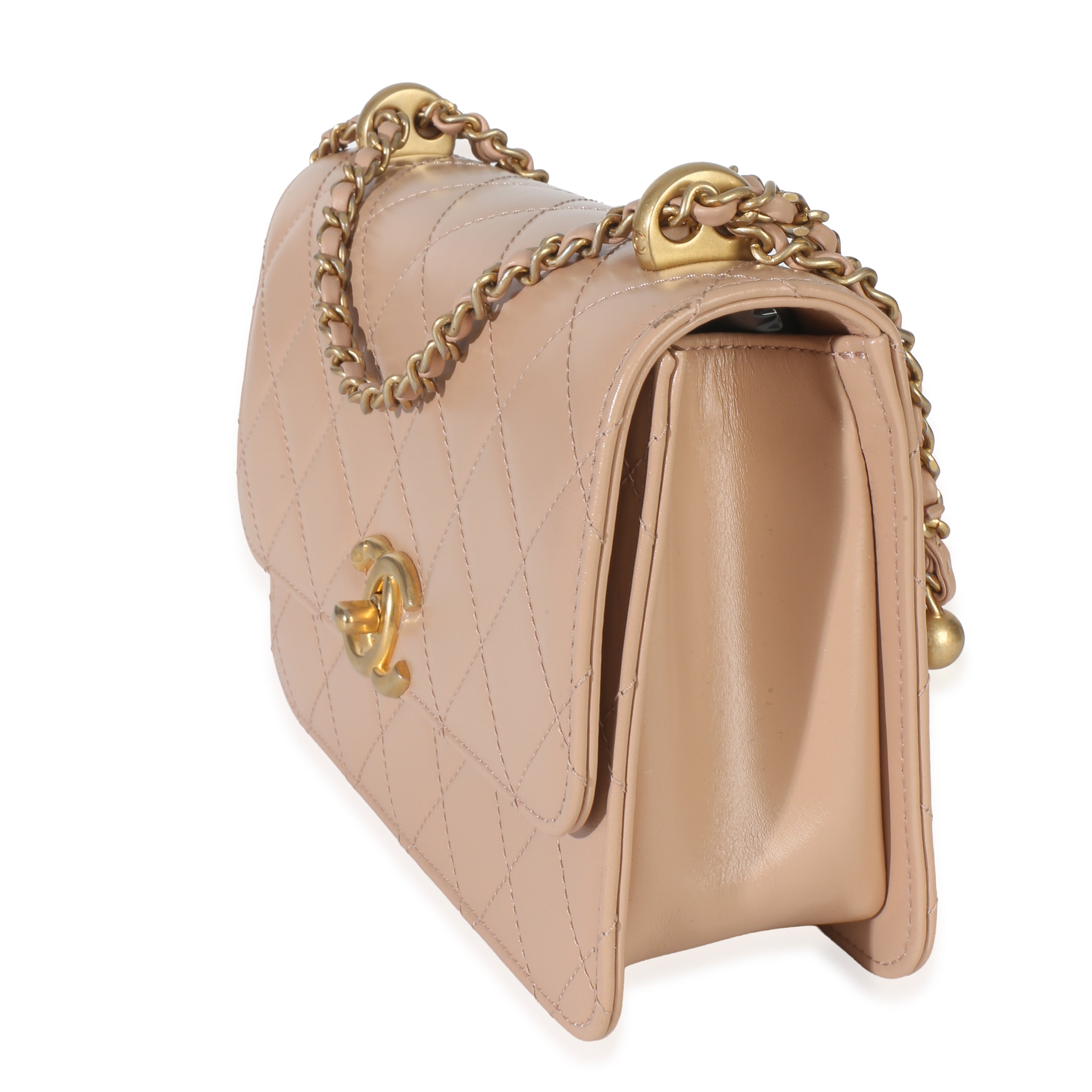 Chanel Beige Quilted Calfskin Mini Perfect Fit Flap Bag