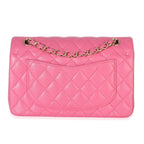 Chanel Dark Pink Quilted Caviar Small Classic Double Flap Handbag