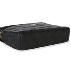 Chanel Black Quilted Caviar Top Handle Slim Vanity Handbag With Chain