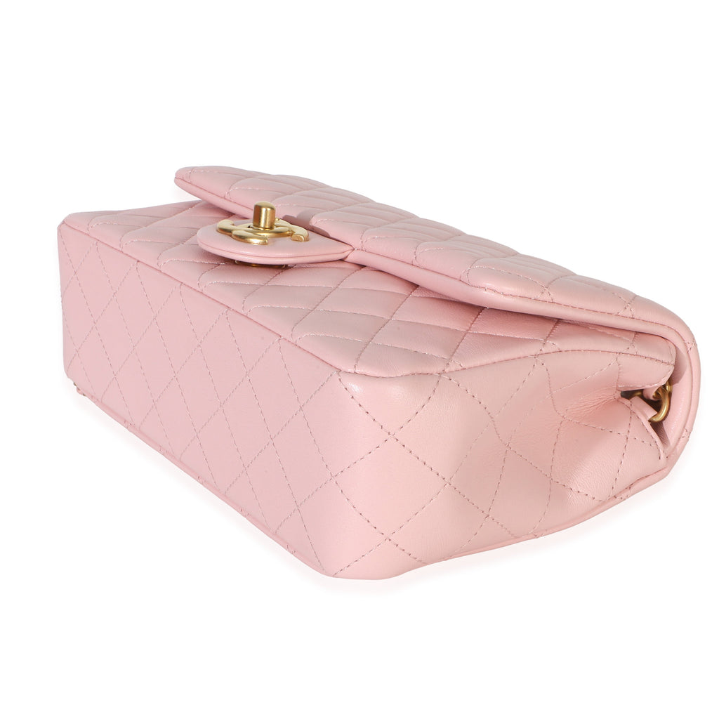Chanel Pink Quilted Lambskin Small CC Crush Flap Bag
