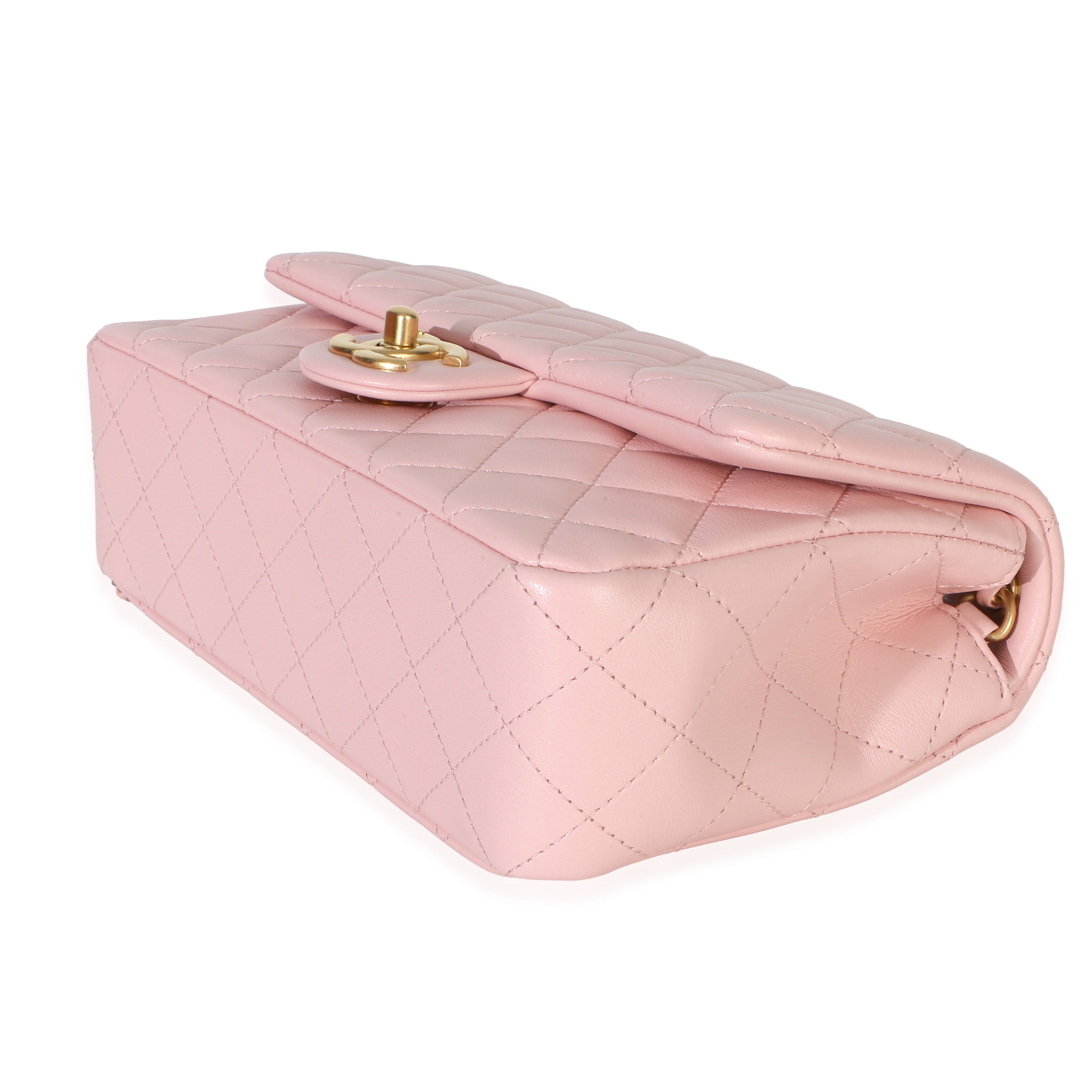 Chanel Pink Quilted Lambskin Small CC Crush Flap Bag