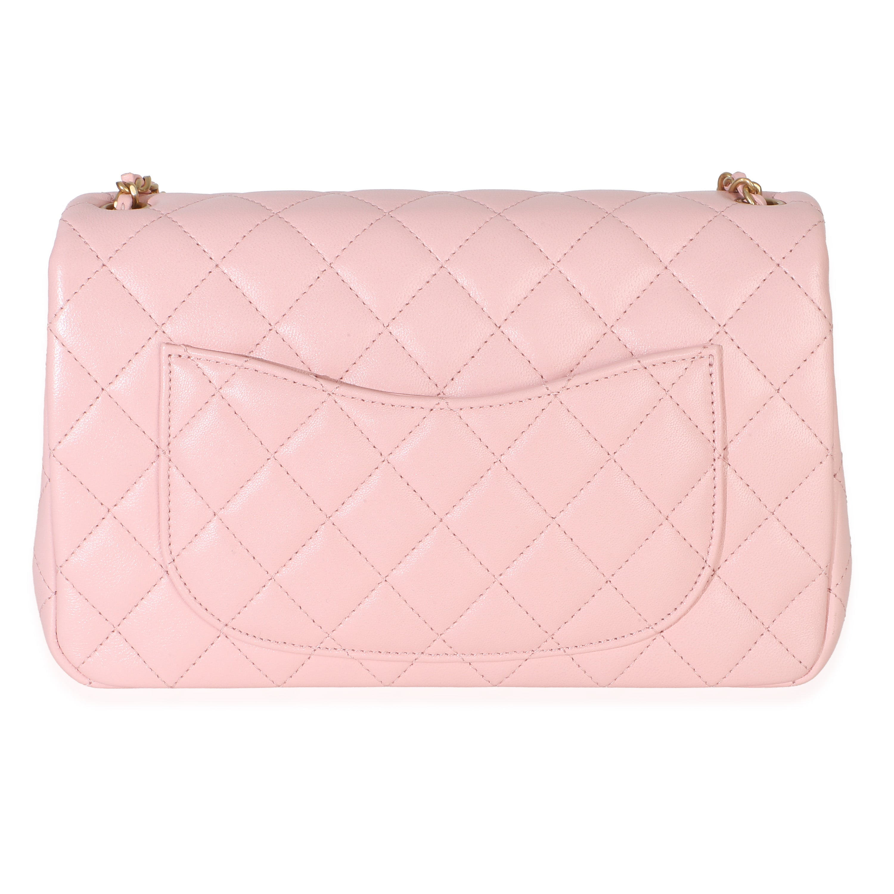 Chanel Pink Quilted Lambskin Small CC Crush Flap Bag