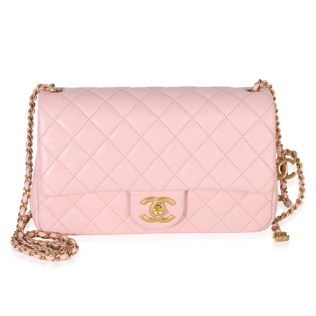 Chanel Pink Quilted Lambskin Small CC Crush Flap Bag