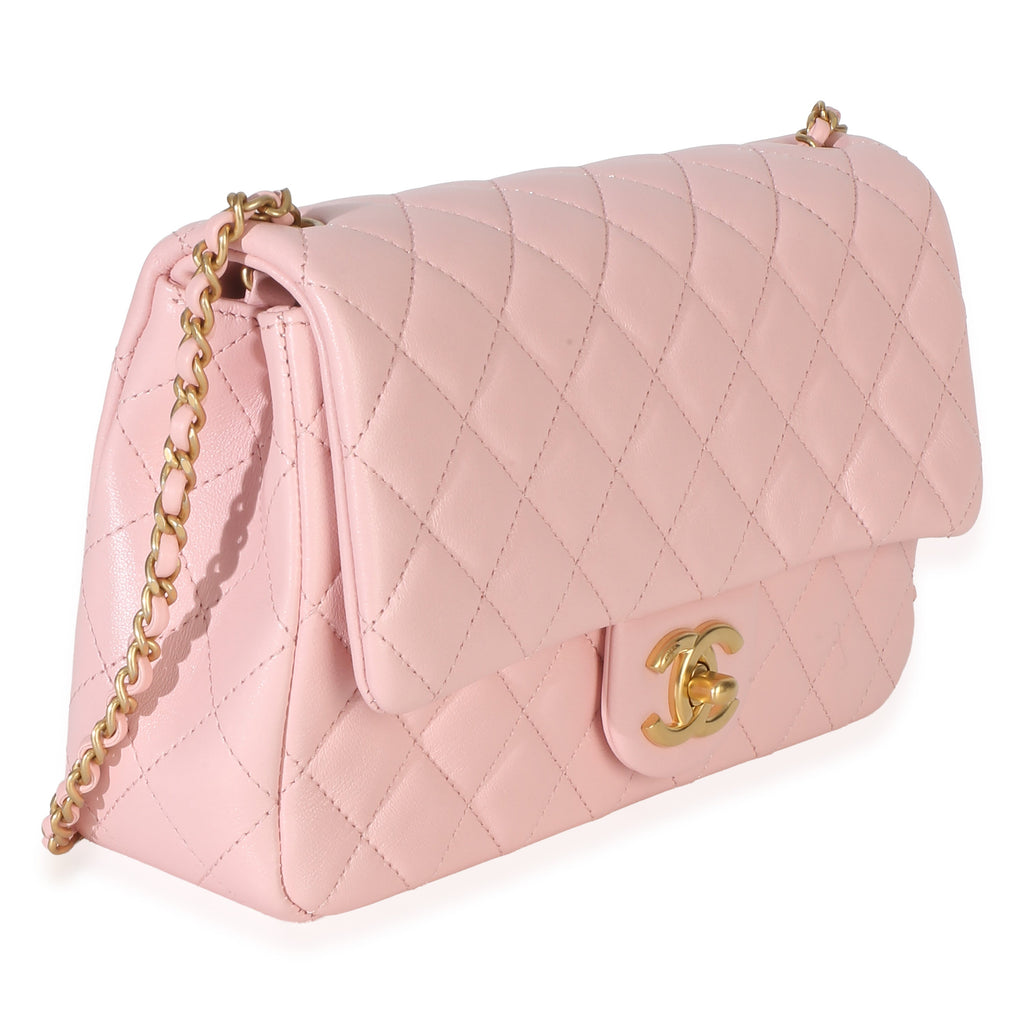 Chanel Pink Quilted Lambskin Small CC Crush Flap Bag