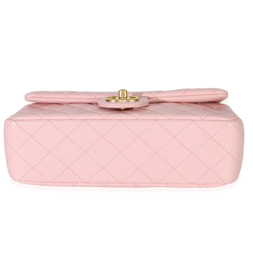 Chanel Pink Quilted Lambskin Small CC Crush Flap Bag