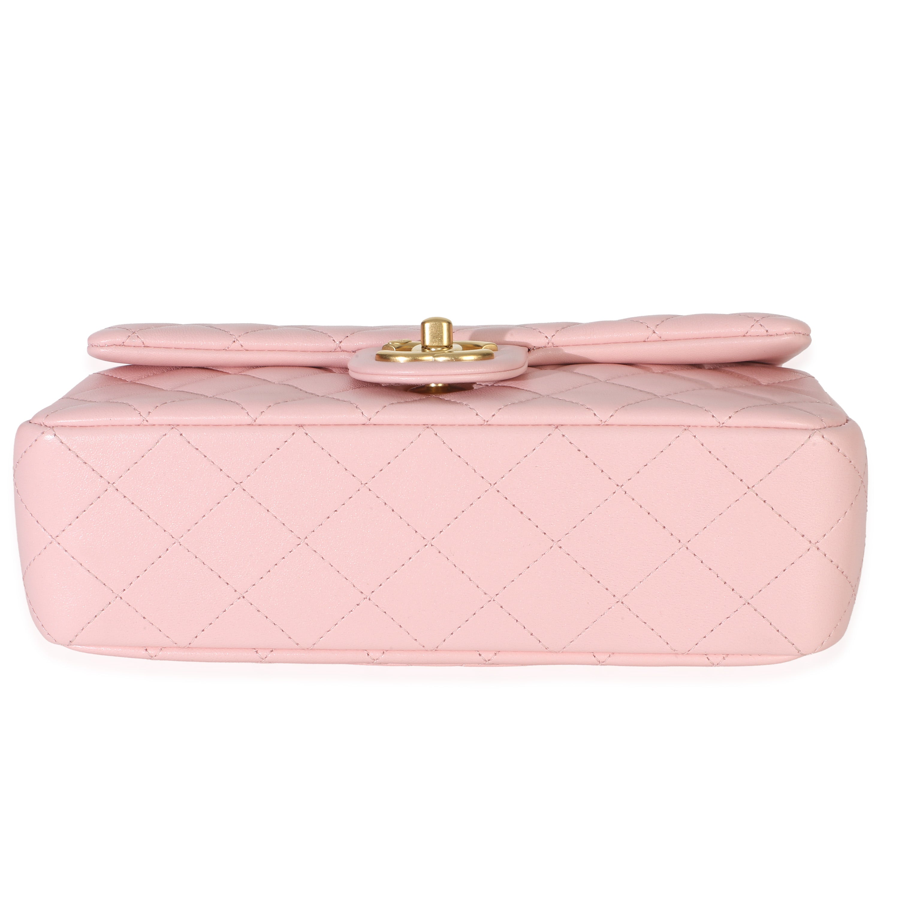 Chanel Pink Quilted Lambskin Small CC Crush Flap Bag