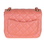 Chanel Iridescent Pink Quilted Lambskin Mini Square Flap