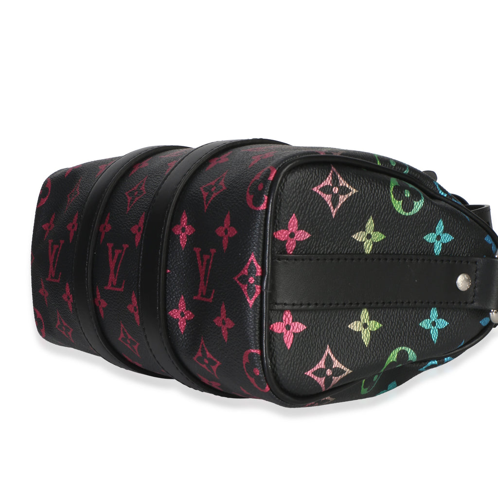 Louis Vuitton Iridescent Black Multicolor Monogram Keepall Bandouliere 25