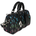 Louis Vuitton Iridescent Black Multicolor Monogram Keepall Bandouliere 25