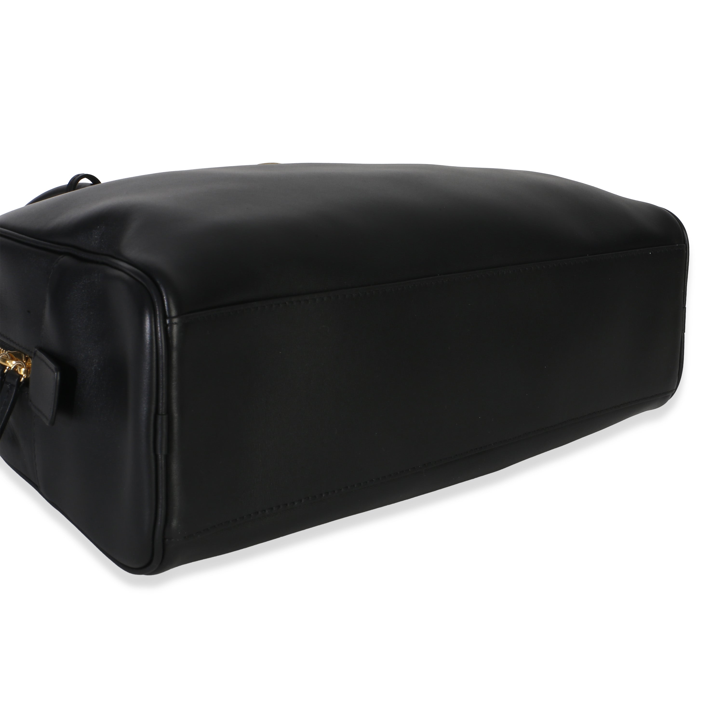 Chanel 26P Black Calfskin Large Bowling Bag