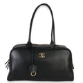 Chanel 26P Black Calfskin Large Bowling Bag