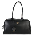 Chanel 26P Black Calfskin Large Bowling Bag