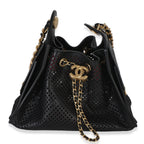 Chanel Black Perforated Calfskin Small Chanel 25 Hobo