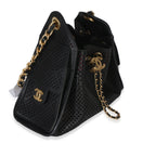 Chanel Black Perforated Calfskin Small Chanel 25 Hobo