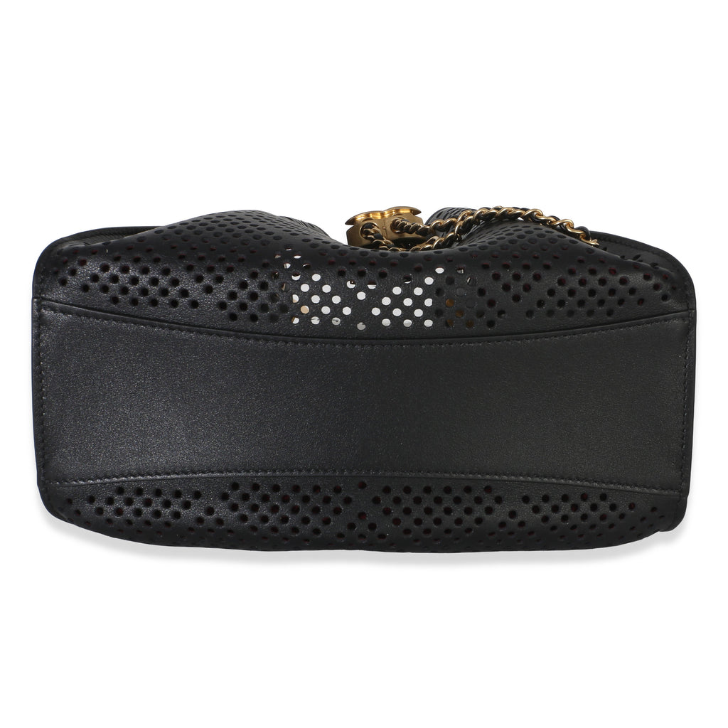 Chanel Black Perforated Calfskin Small Chanel 25 Hobo