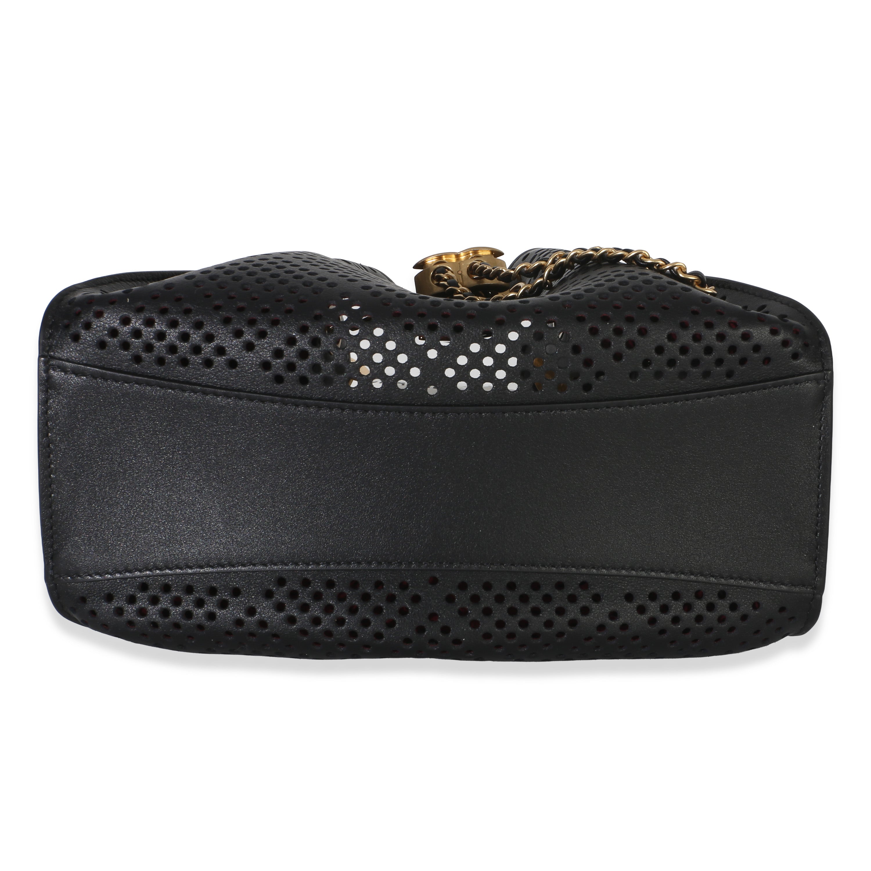 Chanel Black Perforated Calfskin Small Chanel 25 Hobo