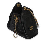 Chanel Black Perforated Calfskin Small Chanel 25 Hobo