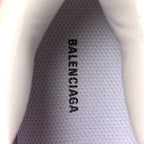 Balenciaga Fabric Mesh Clear Sole Womens Triple S Sneakers 37 White Pink