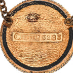 Chanel Metal CC Round Pendant Necklace Gold