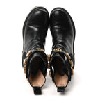 Gucci Calfskin Crystal GG Trip Chelsea Ankle Boots 38 Black