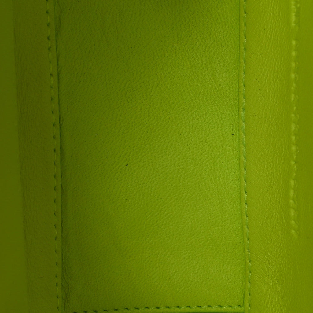 Balenciaga Grained Calfskin Embossed Car Camera Bag Yellow Fluo Black