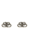 Balenciaga Metal XS BB Logo Earrings Silver