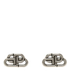 Balenciaga Metal XS BB Logo Earrings Silver