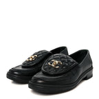 Chanel Lambskin Quilted CC Turnlock Loafers 37 Black