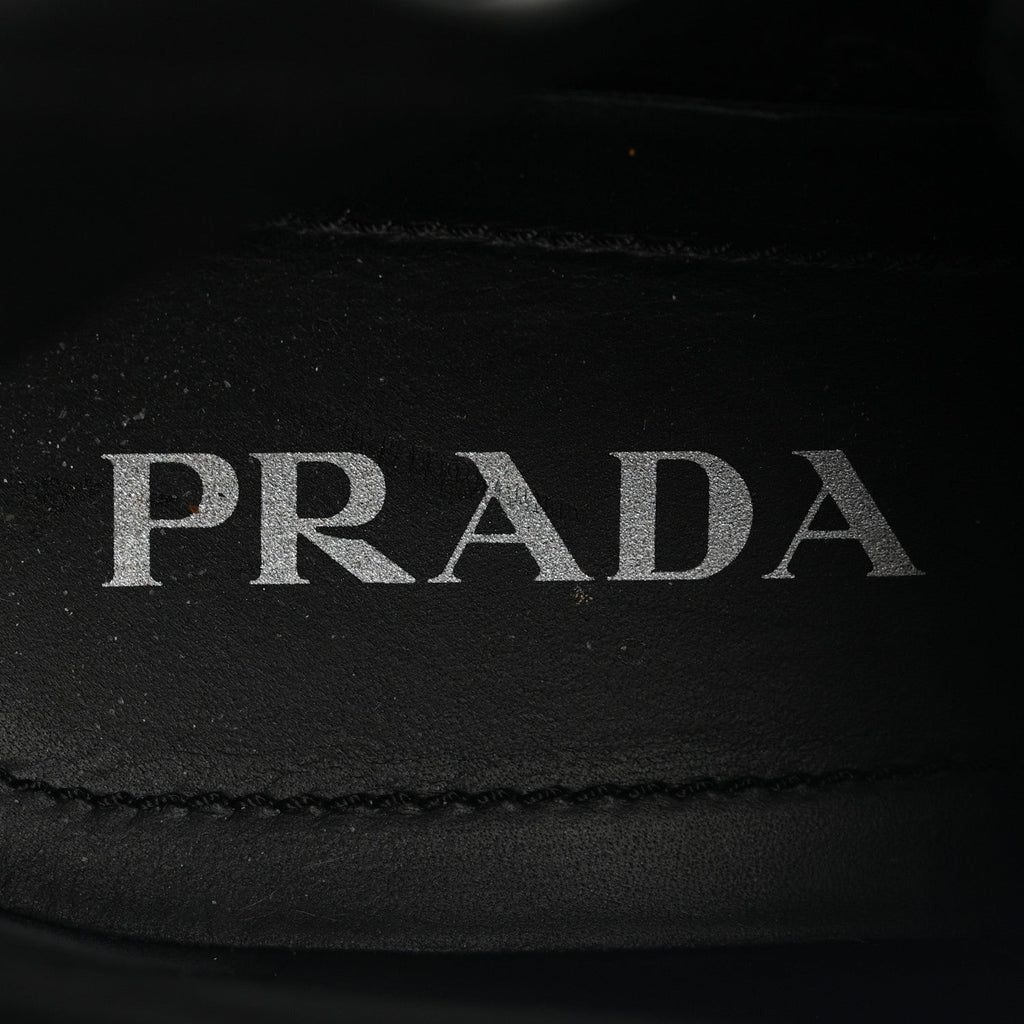 Prada Spazzolato Captoe 30mm Combat Boots 39 Black