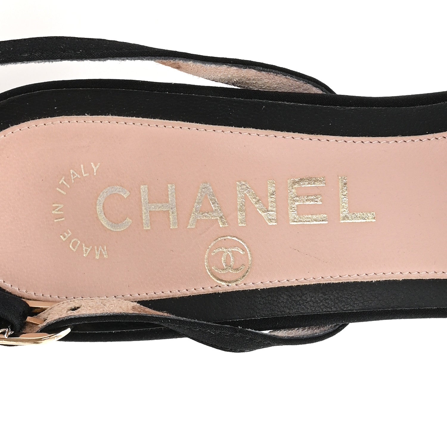 Chanel Satin Camelia Block Heels Sandals 37.5 Black
