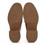 Chanel Calfskin CC Platform Loafers 38 Beige
