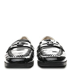 Chanel Patent CC Mocassin Loafers 38 Black