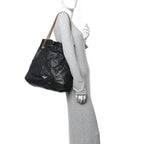 Balenciaga Crushed Calfskin Crush Medium Chain Tote  Black