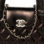 Chanel Metallic Aged Calfskin Quilted Nano Kelly Shopper Light Brown