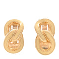 Christian Dior Enamel Chain Link Clip On Earrings Gold Yellow