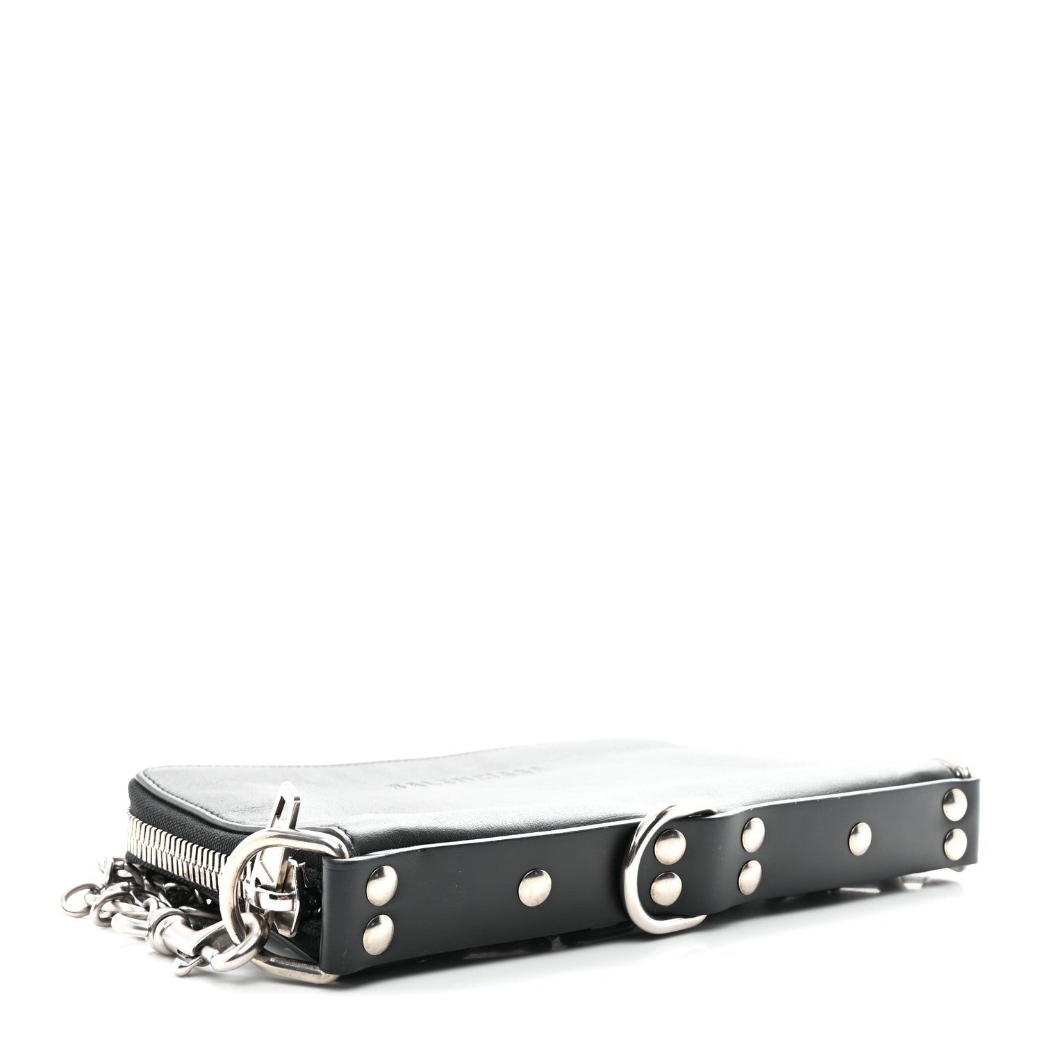 Balenciaga Calfskin Chain Cuff Wristlet Wallet Black
