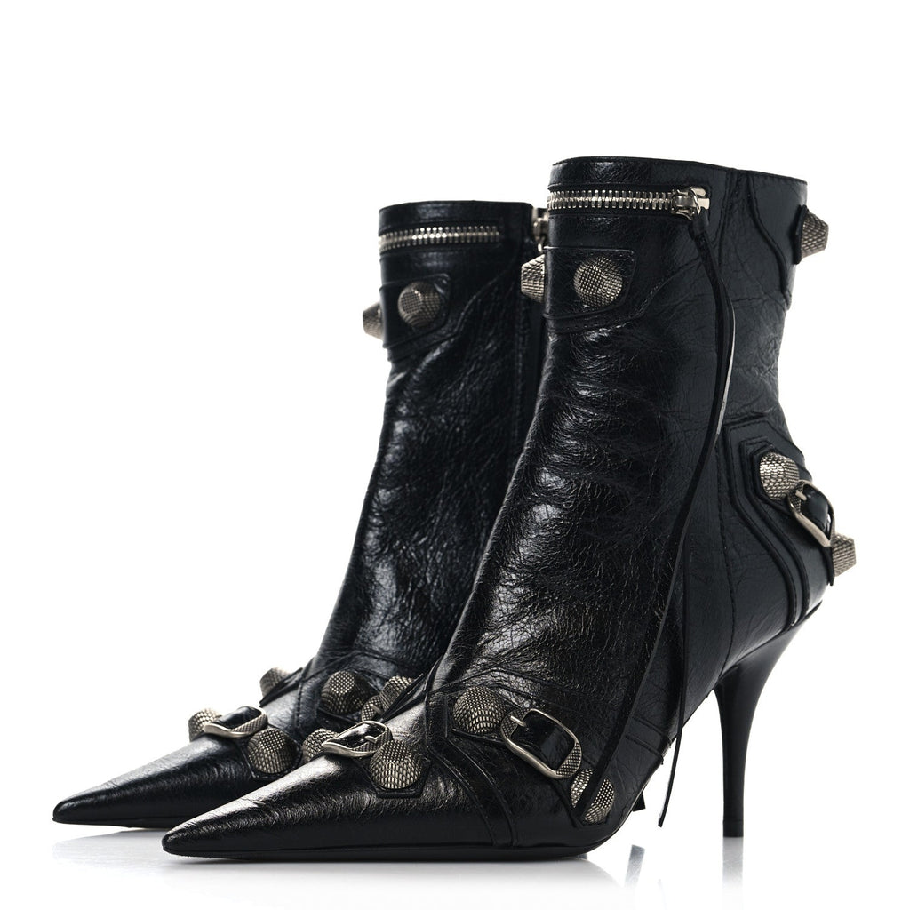 Balenciaga Agneau Arena Cagole 70mm Ankle Boots 35 Black