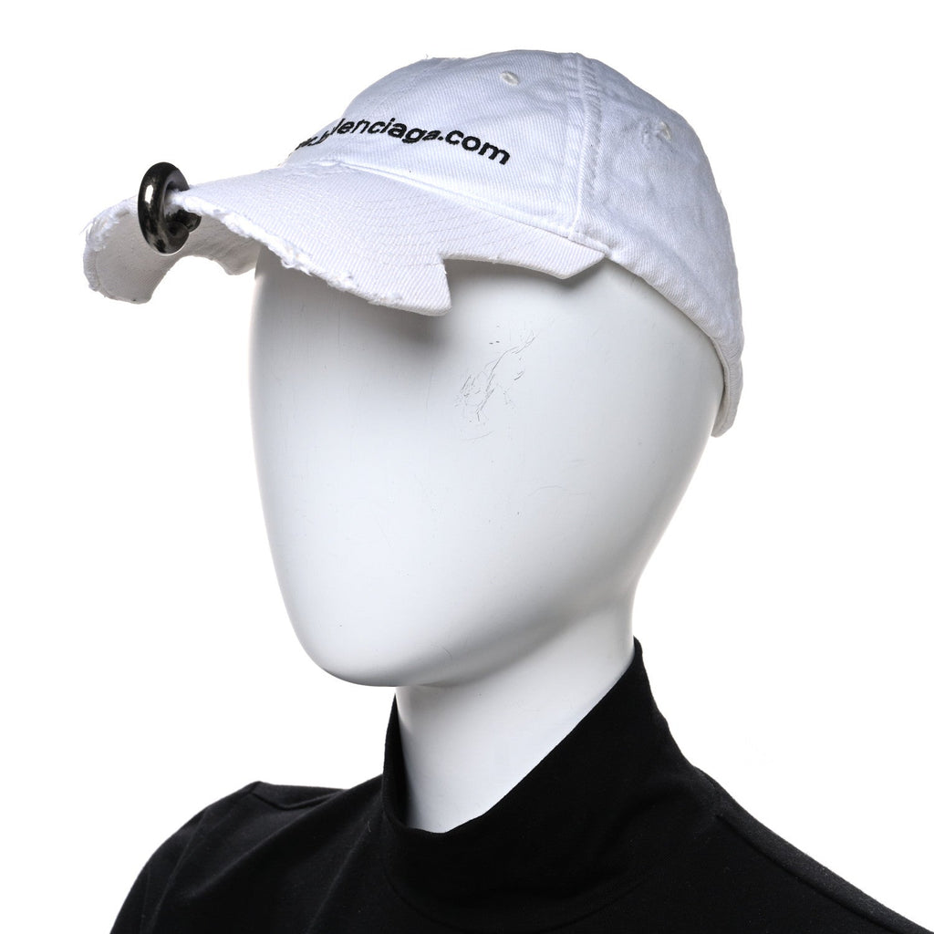 Balenciaga Cotton Drill Logo Baseball Cap S White
