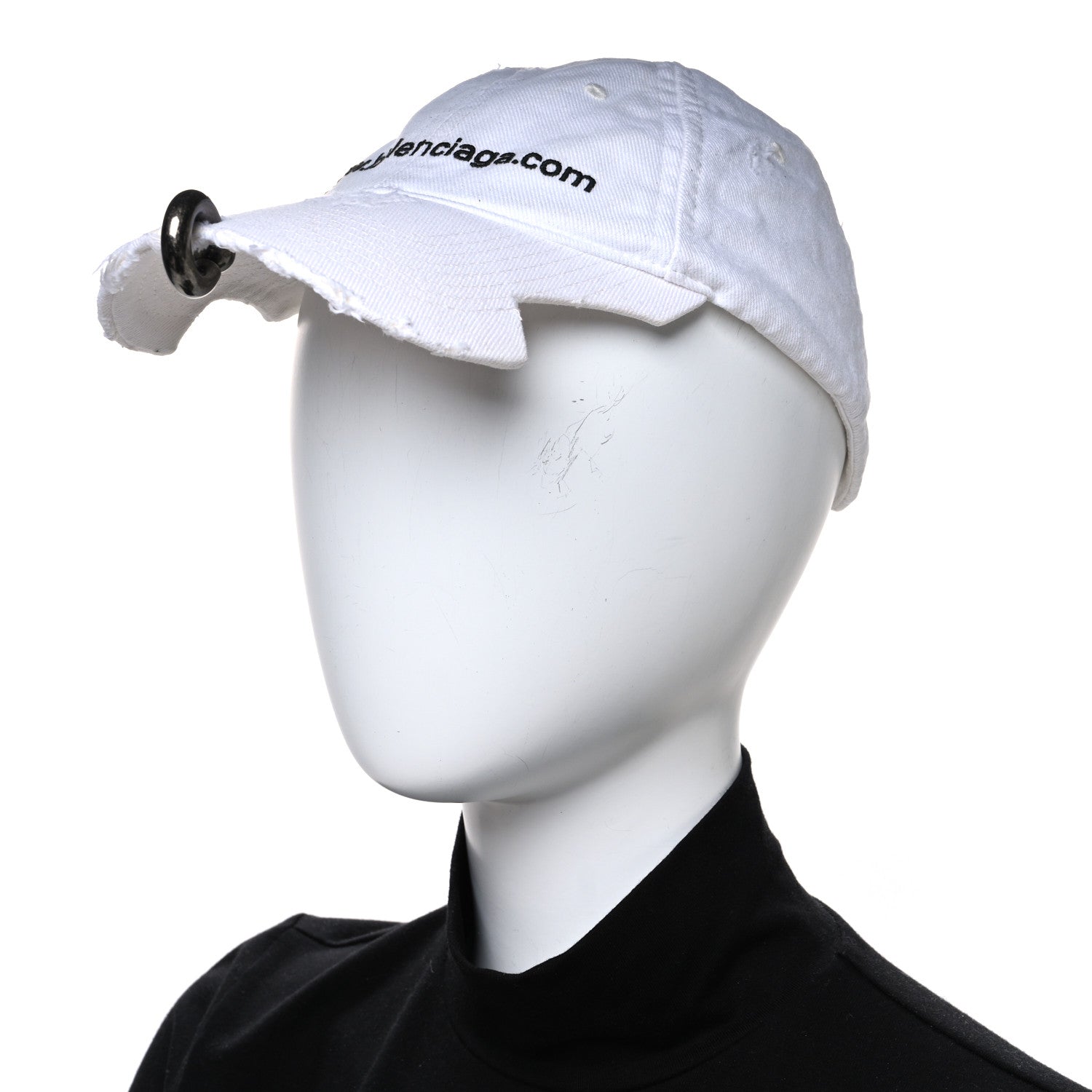 Balenciaga Cotton Drill Logo Baseball Cap S White