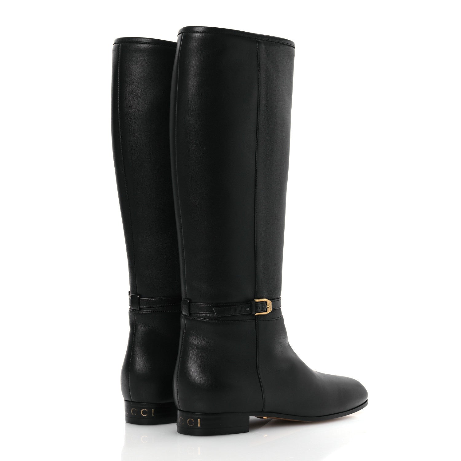 Gucci Calfskin Knee High Boots 36.5 Black