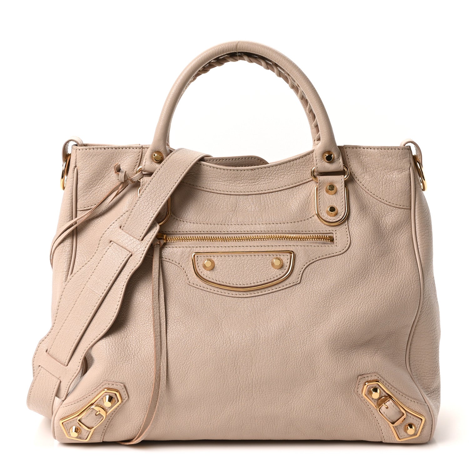 Balenciaga Chevre Gold Metallic Edge Hardware Velo Beige Praline