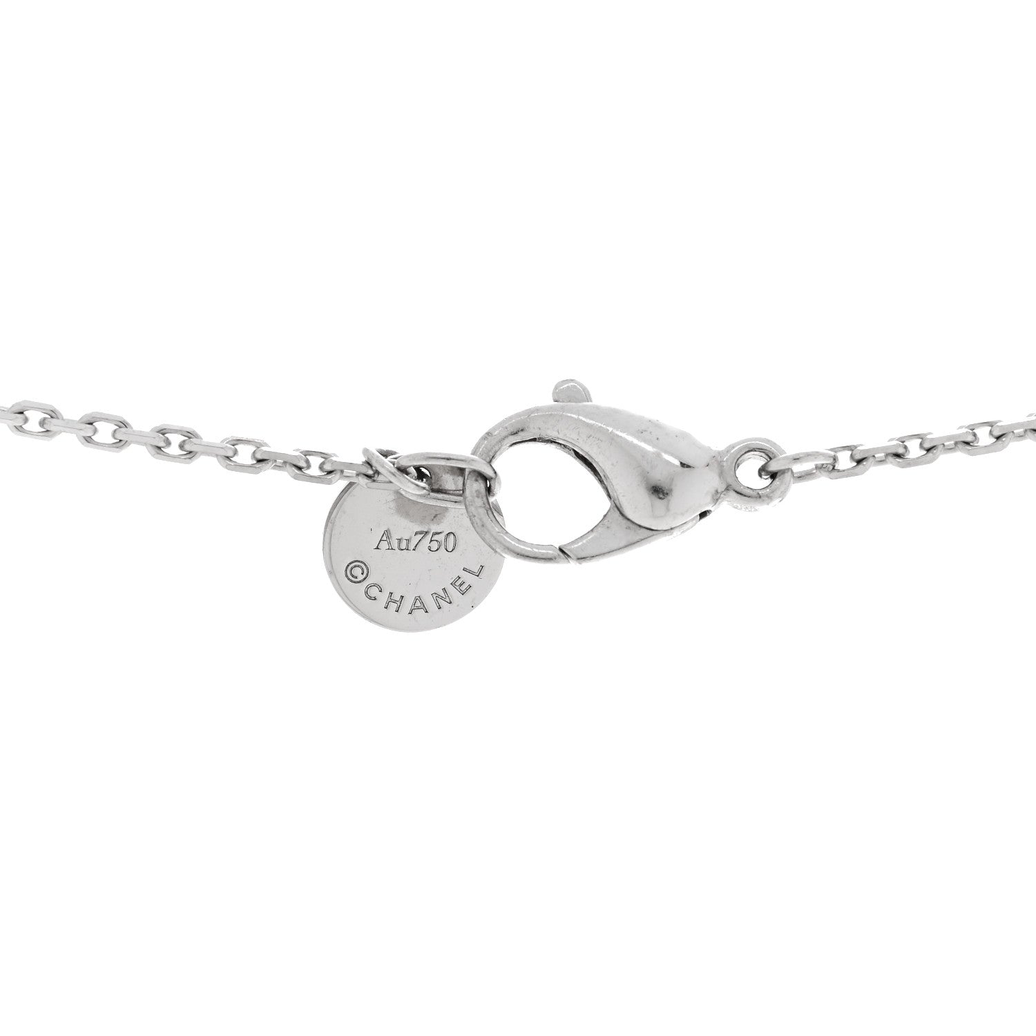 Chanel 18K White Gold Diamond Ceramic Ultra Necklace Black